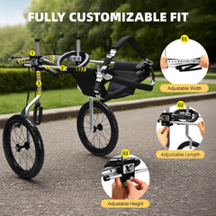All-Terrain Dog Wheelchair for Back Legs - Lightweight & Adjustable for Medium to Large Dogs - Easy to Assemble Mobility Aid