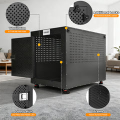 Indestructible Dog Crate 30-Inch S, High Anxiety Heavy Duty Dog Cage, Powder-Coated Aluminum, Multi-Latch Door, Grey