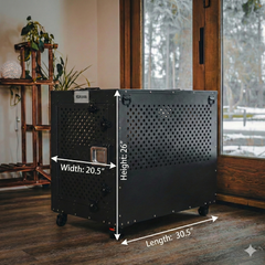 Indestructible Dog Crate 30-Inch S, High Anxiety Heavy Duty Dog Cage, Powder-Coated Aluminum, Multi-Latch Door, Grey