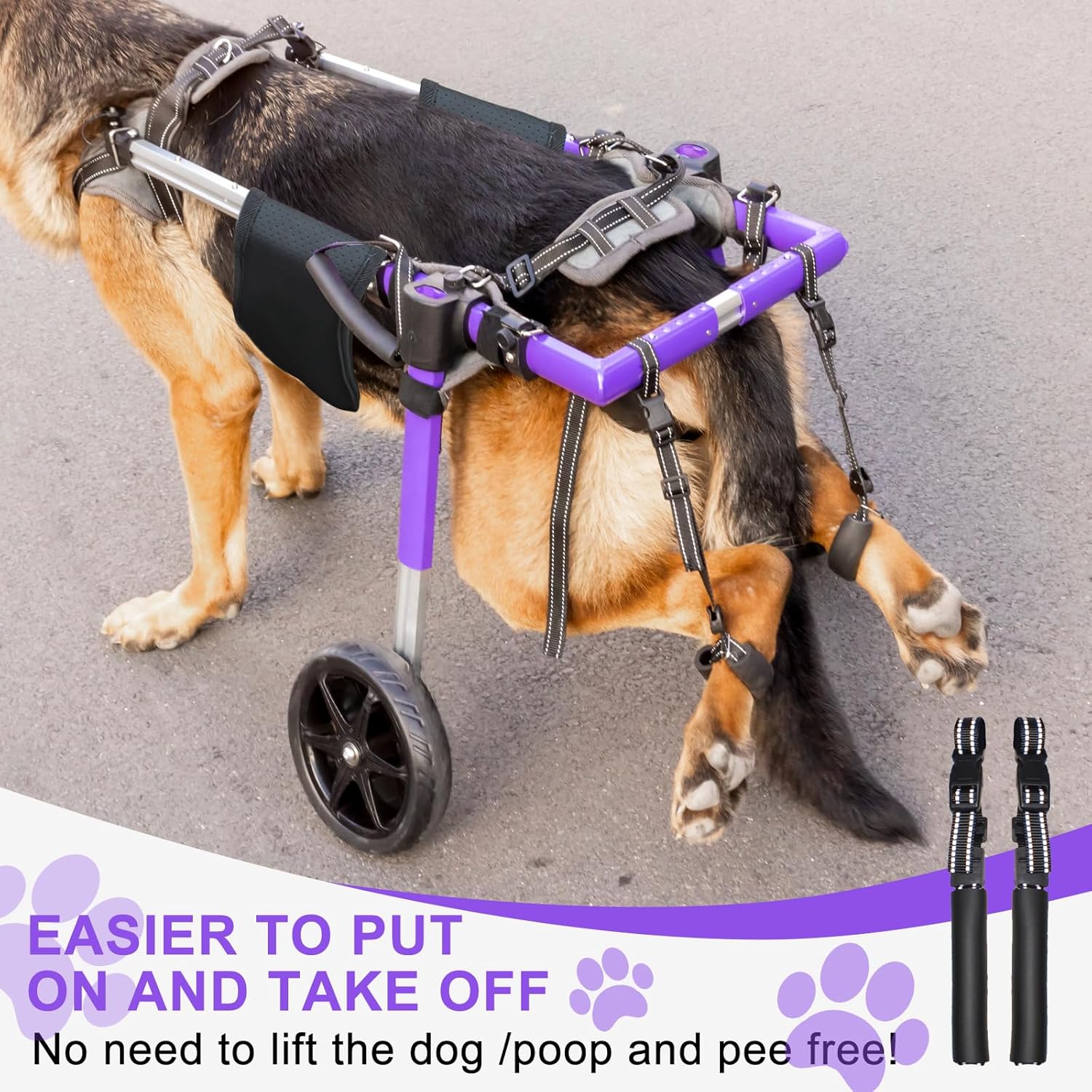 Dog Wheelchair for Back Legs - Lightweight Aluminum Alloy Dog Wheelchair for Large dog