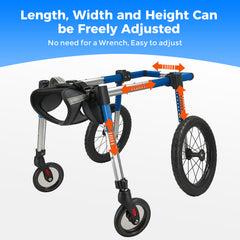 Dog Wheelchair Front Wheel Kit for Upgrading Hind Leg Wheelchair to Four Wheel Chair M/L/XL/XXL