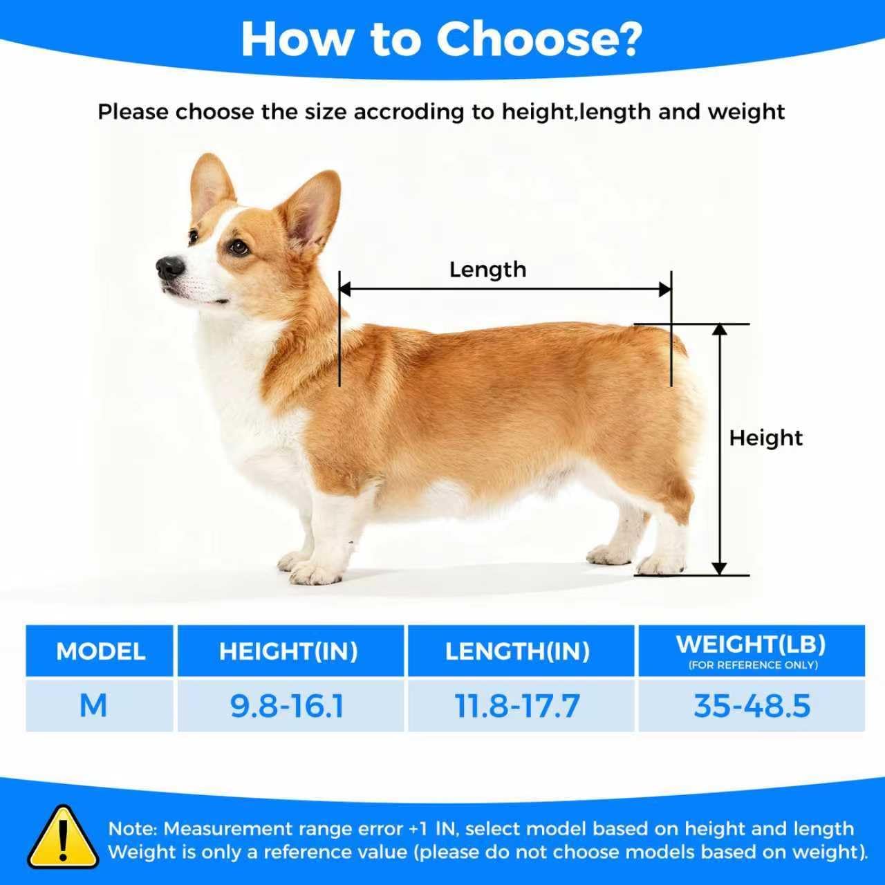 Dog Wheelchair for Back Legs – Adjustable Dog Wheelchair, Aluminum Frame with Padded Harness, All-Terrain Wheels for Medium Dogs, Corgi Dachshund Mobility Support Cart for Back Legs