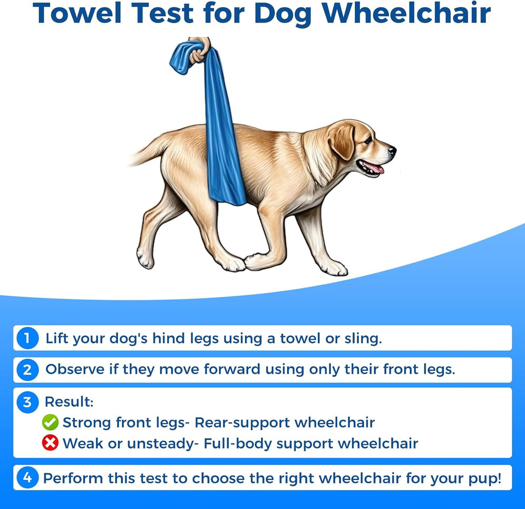 Virbraroo Medium Dog Wheelchair for Corgi and Dachshund Back-Leg Support