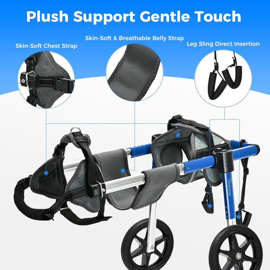 Virbraroo Medium Dog Wheelchair for Corgi and Dachshund Back-Leg Support