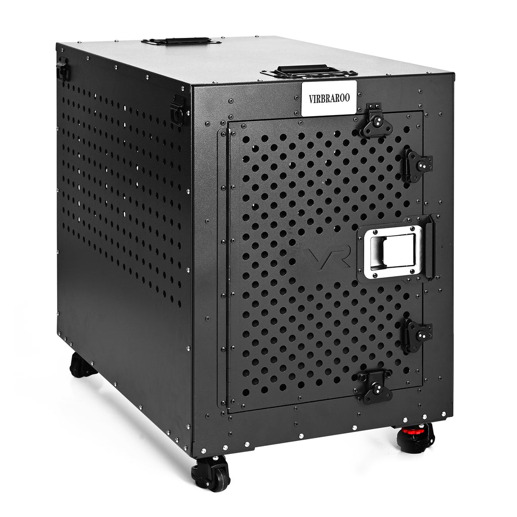 Indestructible Dog Crate 48-Inch XXL, High Anxiety Heavy Duty Dog Cage, Powder-Coated Aluminum, Multi-Latch Door, Grey